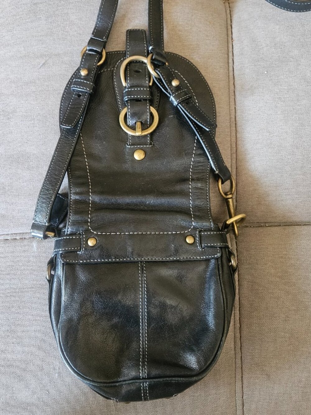 COACH BLACK GARCIA LEGACY VINTAGE SADDLE BAG - Picture 4 of 7